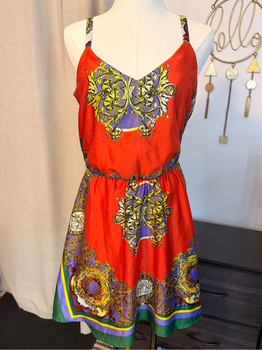 Mimi Chica Baroque Slip Dress Size Medium